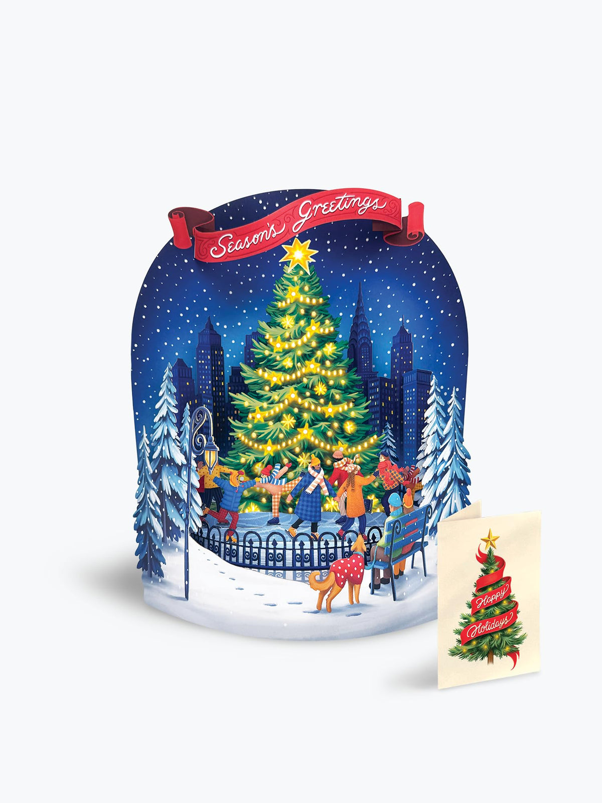 Freshcut Paper Pop Up Christmas Cards, Christmas Tree, 15 Inch Life Sized 3D Popup Greeting Card, Holiday Card, Thank You Gifts, Blank Notecard & Envelope
