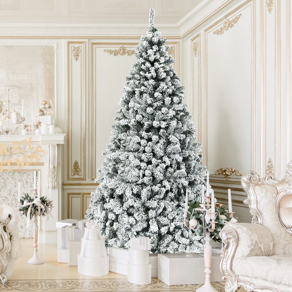 COSTWAY 4 FT Pre-lit Christmas Tree, Artificial Holiday Xmas Tree