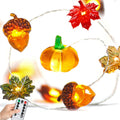 BOHON Thanksgiving Decoration 30 LEDs Acorn 3D Pumpkin Leaf String Lights