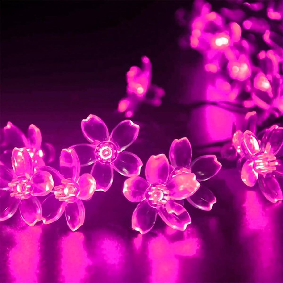 33ft 100 LED Plug in Glow Warm Fairy Flower String Lights Christmas Decor