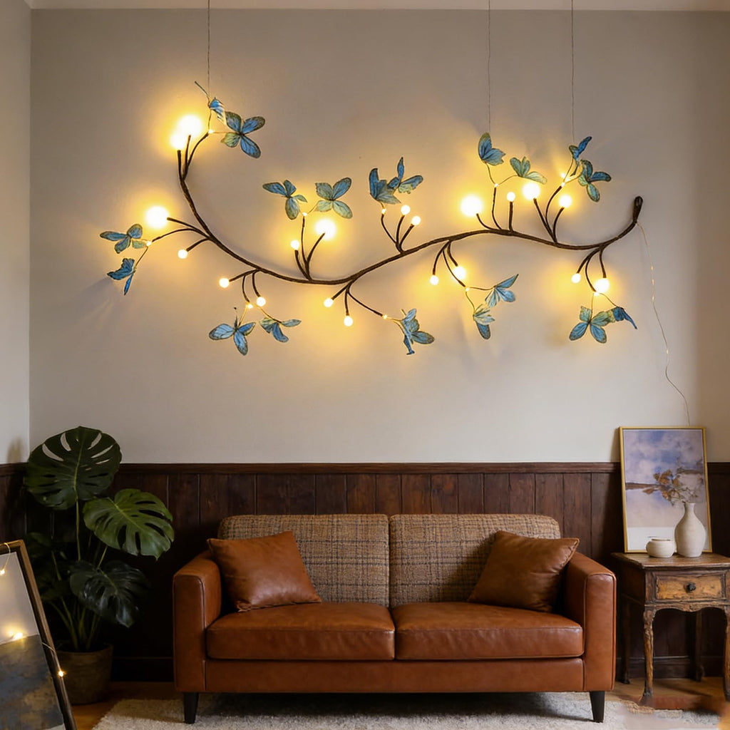 Bare Lamp LED Tree Branch Lights for Wall, Enchanted Willow Vine Lights for Bedroom, 72 Flower String Lights Decor and USB Powered,8 Lighting Modes for Indoor Window Wedding Decor (63in)