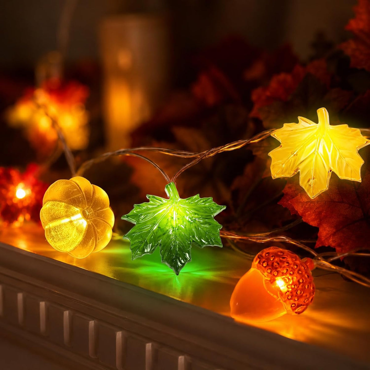 40LED Fall String Lights, 13FT Pumpkin Fall Decorations for Home 2026