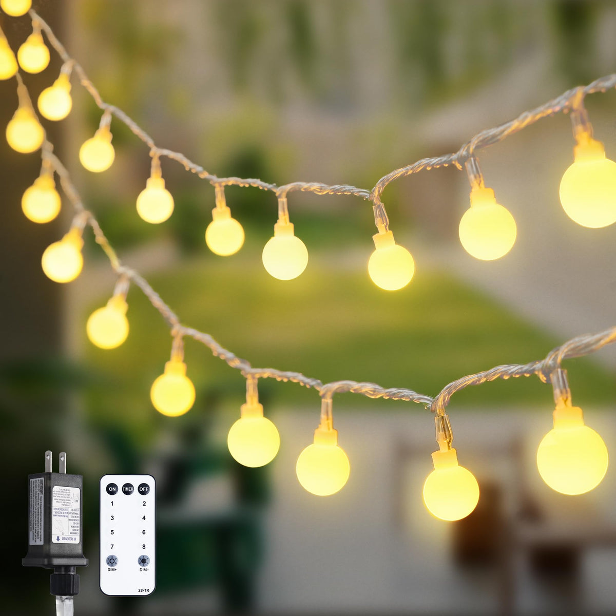 JMEXSUSS 100 LED Globe String Lights Indoor Bedroom, 33ft Fairy Lights