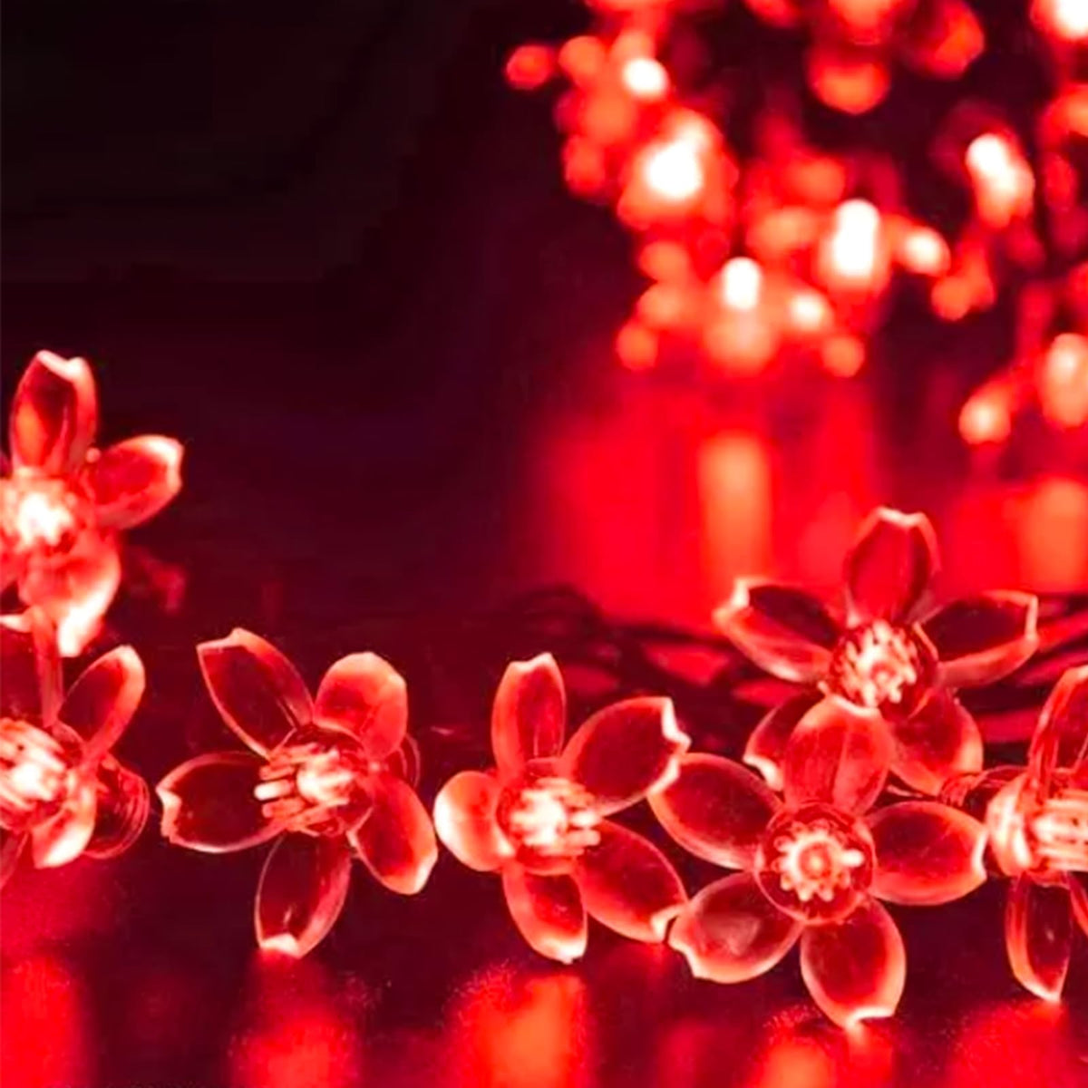 33ft 100 LED Plug in Glow Warm Fairy Flower String Lights Christmas Decor