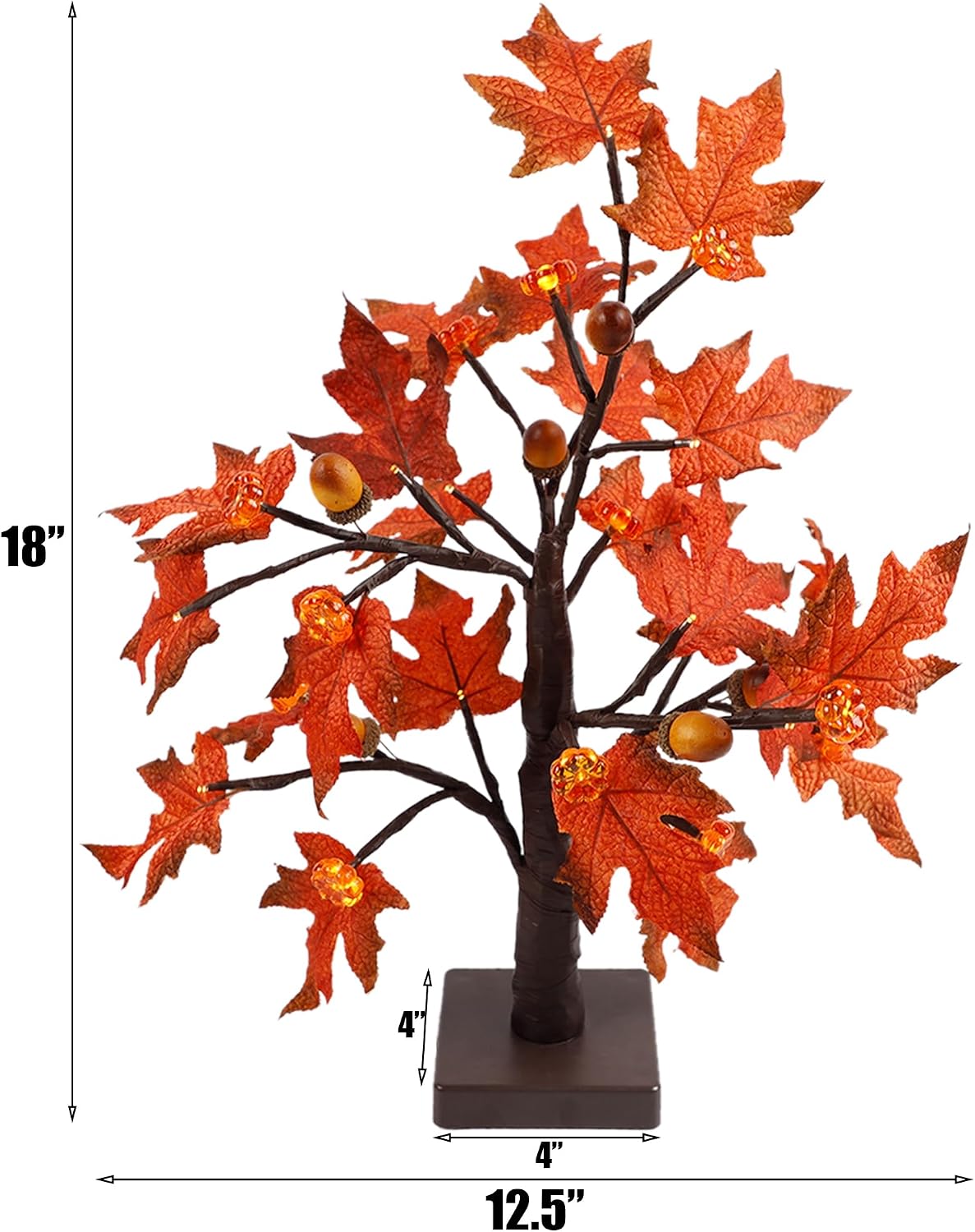 Cllayees Fall Decorations fo Home 2 Pack 18" Lighted Maple Tree