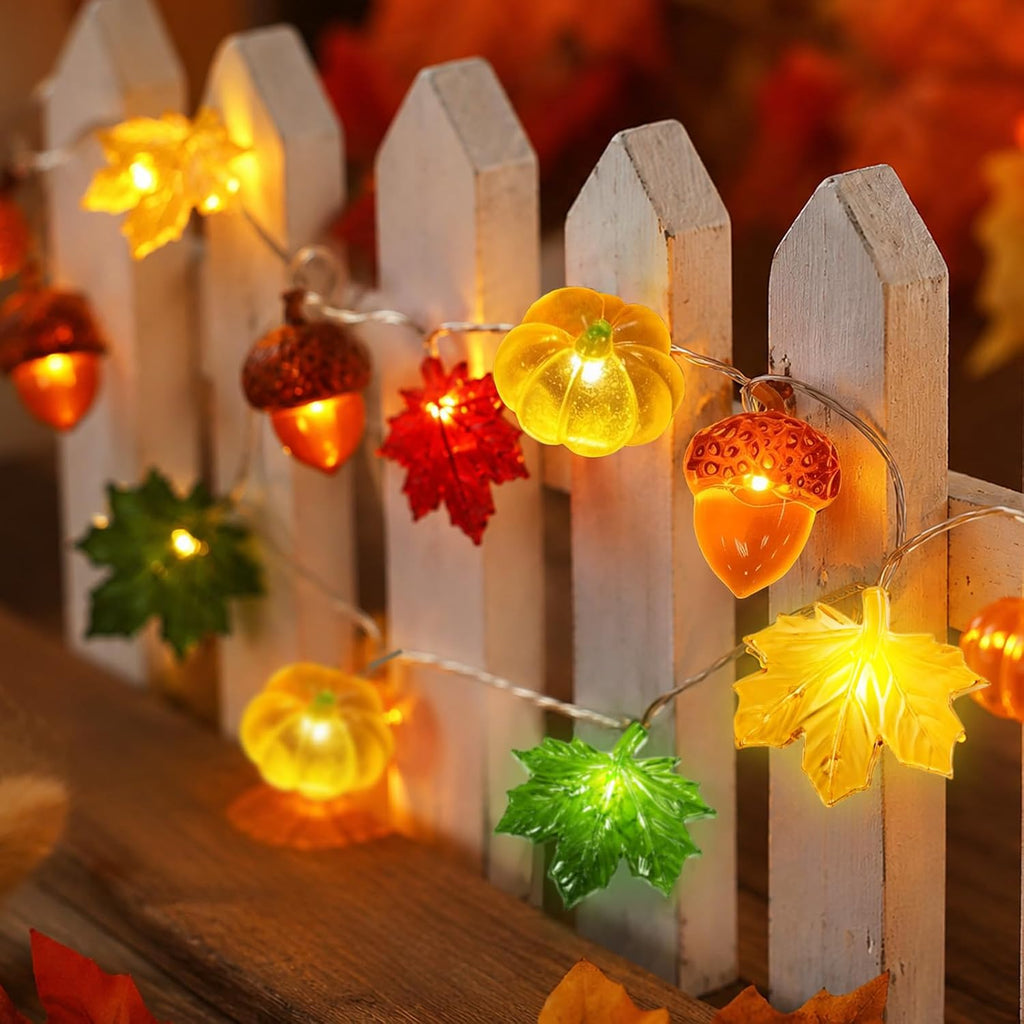 40LED Fall String Lights, 13FT Pumpkin Fall Decorations for Home 2026