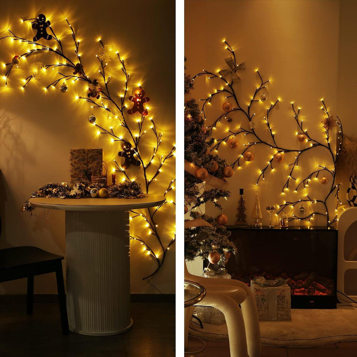 Enchanted Willow Vine Lights for Wall,Willow Vine Tree Branch Lights Decoration Gift,with 72 LED Light and Remote,8 Lighting Modes,for Bedroom Wall Doors Windows Wedding Christmas (63inch)