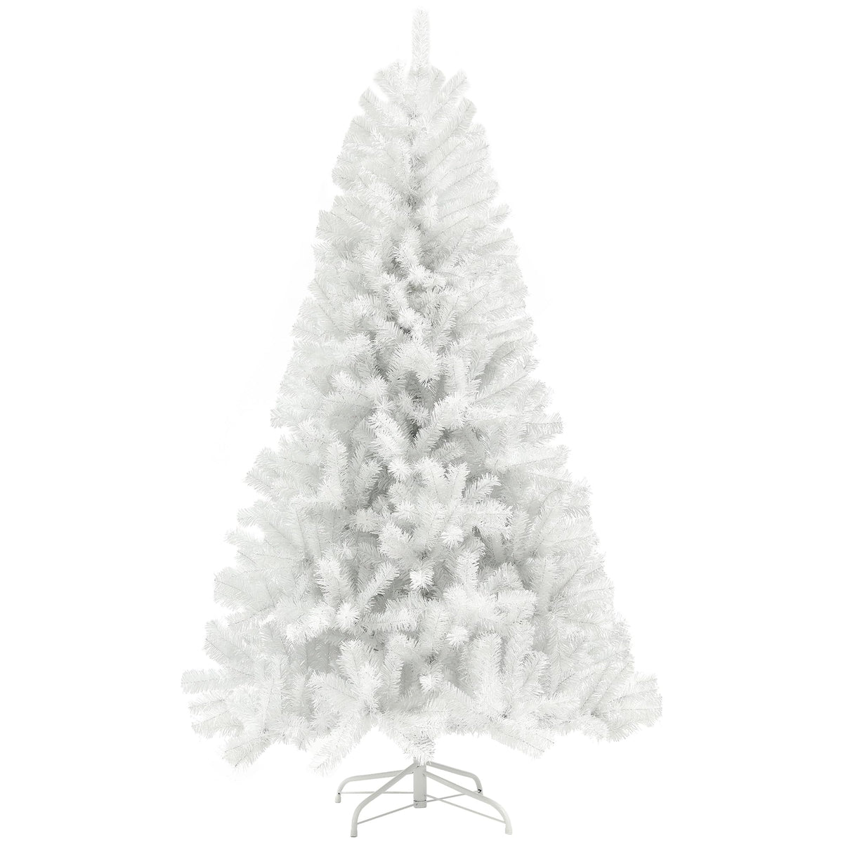 HOMCOM 7ft Snow Flocked Artificial Christmas Tree Hinged Xmas Tree Green