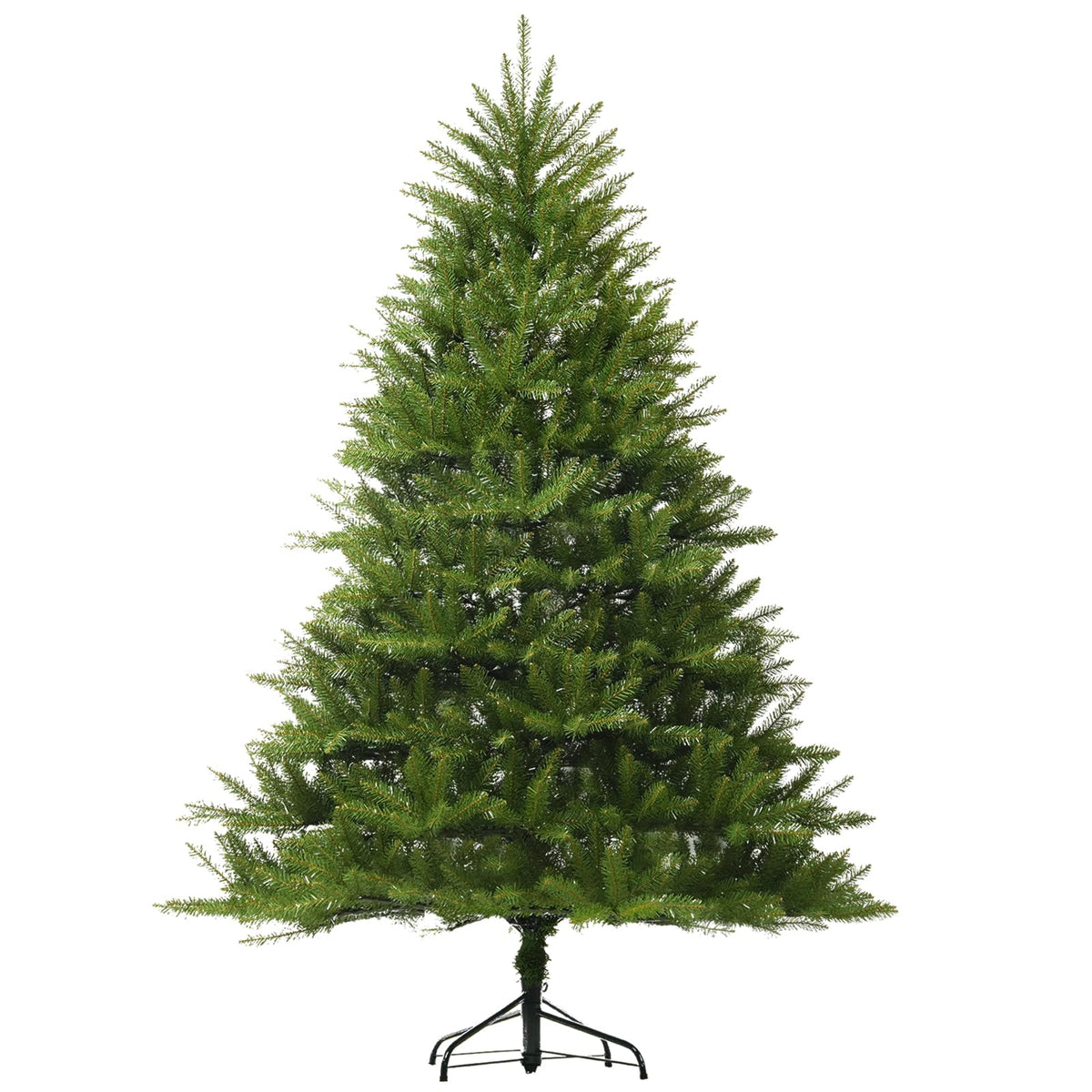 7.5FT Unlit Christmas Tree Green, Dunhill Fir Artificial Tree with 2514 PVC Branch Tips, Realistic Full Shape, Foldable Metal Stand for Indoor Home, Office & Holiday Decoration