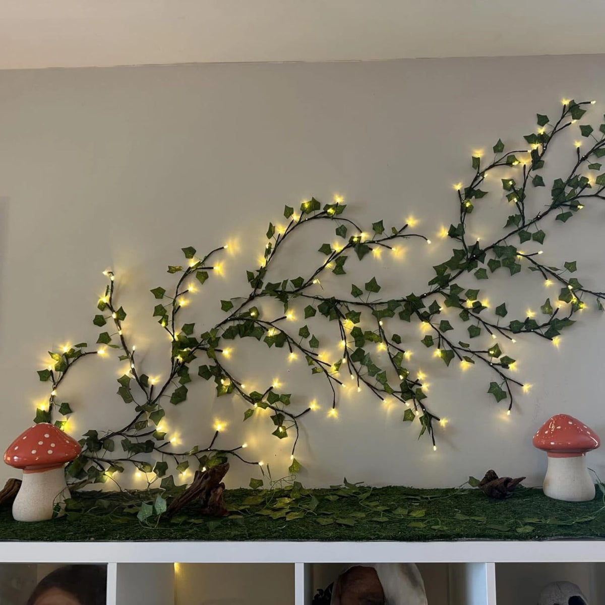 NIDISETPJAS Enchanted Willow Vine Lights with Remote, Christmas Swags Decorations Indoor Room Decor, 18 Branches 144 LEDs Lighted Willow Vine Lights for Walls Bedroom Home Decor