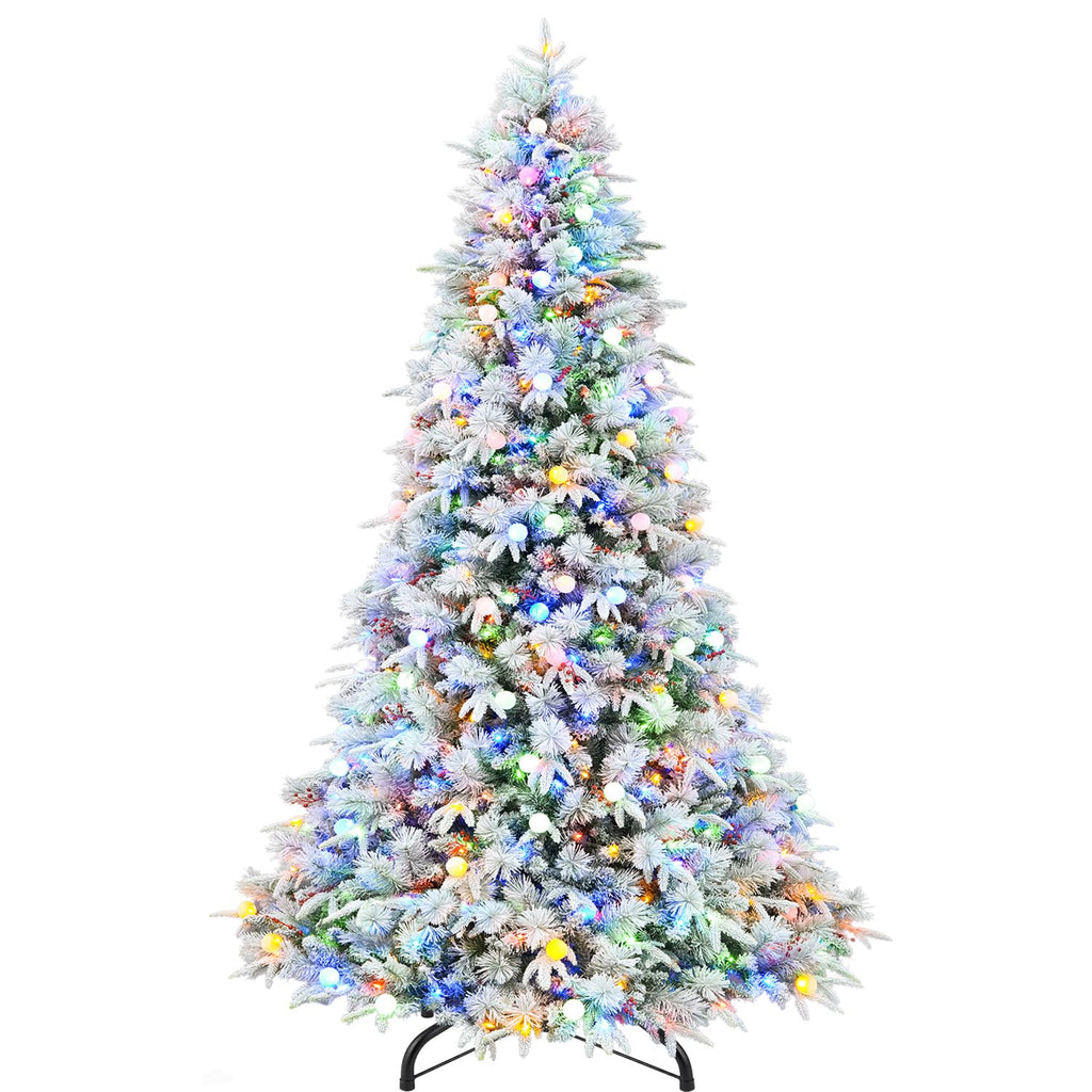 Hykolity 7.5 ft Prelit Christmas Tree with Realistic PE Foliage