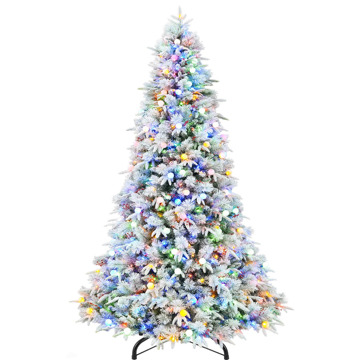 Hykolity 7.5 ft Prelit Christmas Tree with Realistic PE Foliage