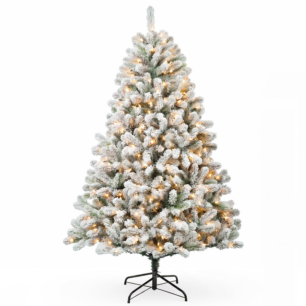 6.5FT Pre-Lit Artificial Christmas Tree with 650 White Lights