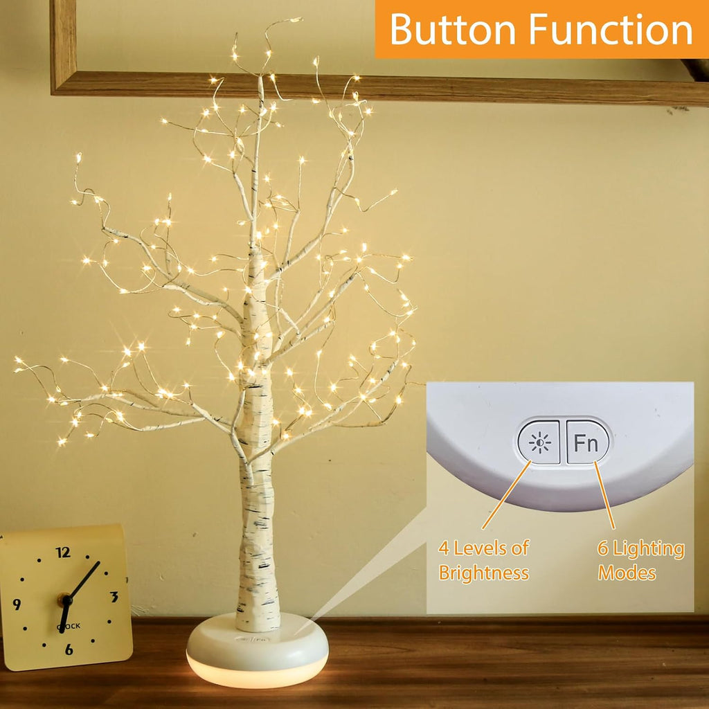 Birch Tree with Lights, Lighted Twinkle Christmas Tree Fairy Light Spirit