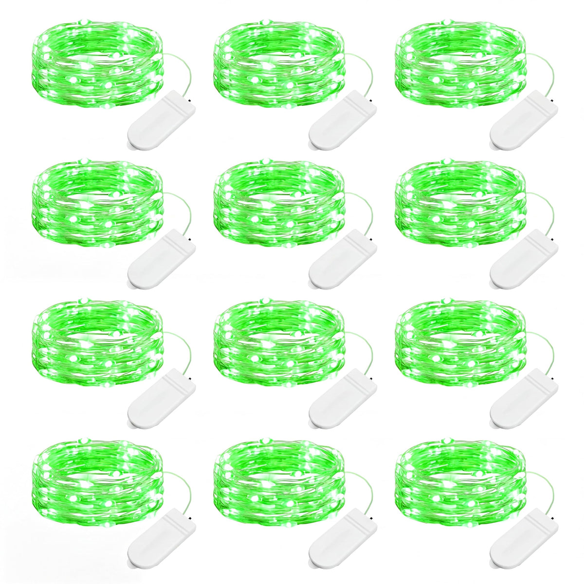 Brightown 12 Pack 7ft Battery Operated LED Fairy Lights for Xmas Decoration