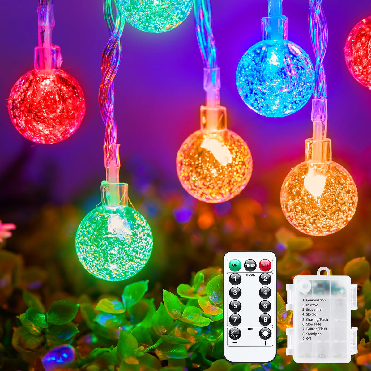 Minetom 33ft Plug in Star String Lights with Remote and Timer