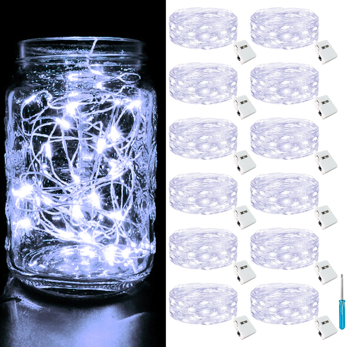 btfarm 30 Pack Fairy Lights Battery Operated Twinkle Lights with 3 Modes