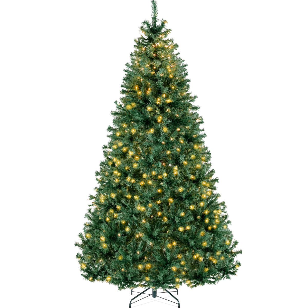 Best Choice Products 6Ft Pre-Lit Christmas Tree w/Twinkling LEDs, Premium Green Artificial Pine Lighted Holiday Decoration w/ 250 Lights, 1000 Branch Tips, Metal Base - Multi-Color Lights
