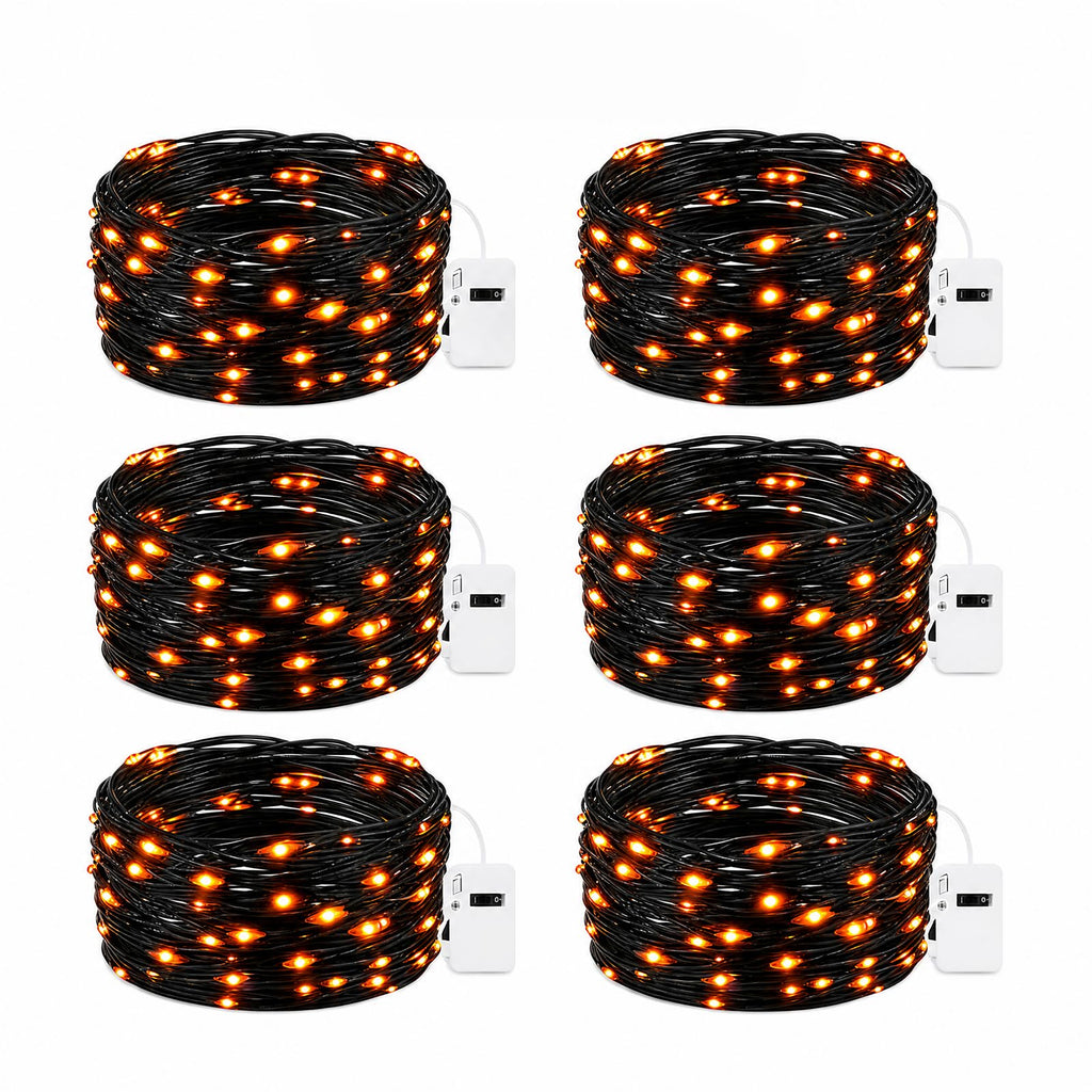 6 Pack Fairy Lights Battery Operated - 7ft 20 Led Twinkle lights 3 Modes, Bulk Mini String Lights Waterproof for Mason Jars Vases DIY Party Table Centerpieces Christmas Decoration -Warm White