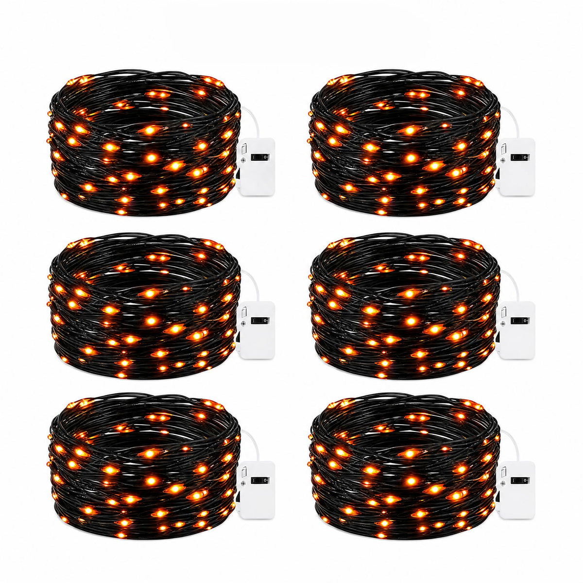 6 Pack Fairy Lights Battery Operated - 7ft 20 Led Twinkle lights 3 Modes, Bulk Mini String Lights Waterproof for Mason Jars Vases DIY Party Table Centerpieces Christmas Decoration -Warm White