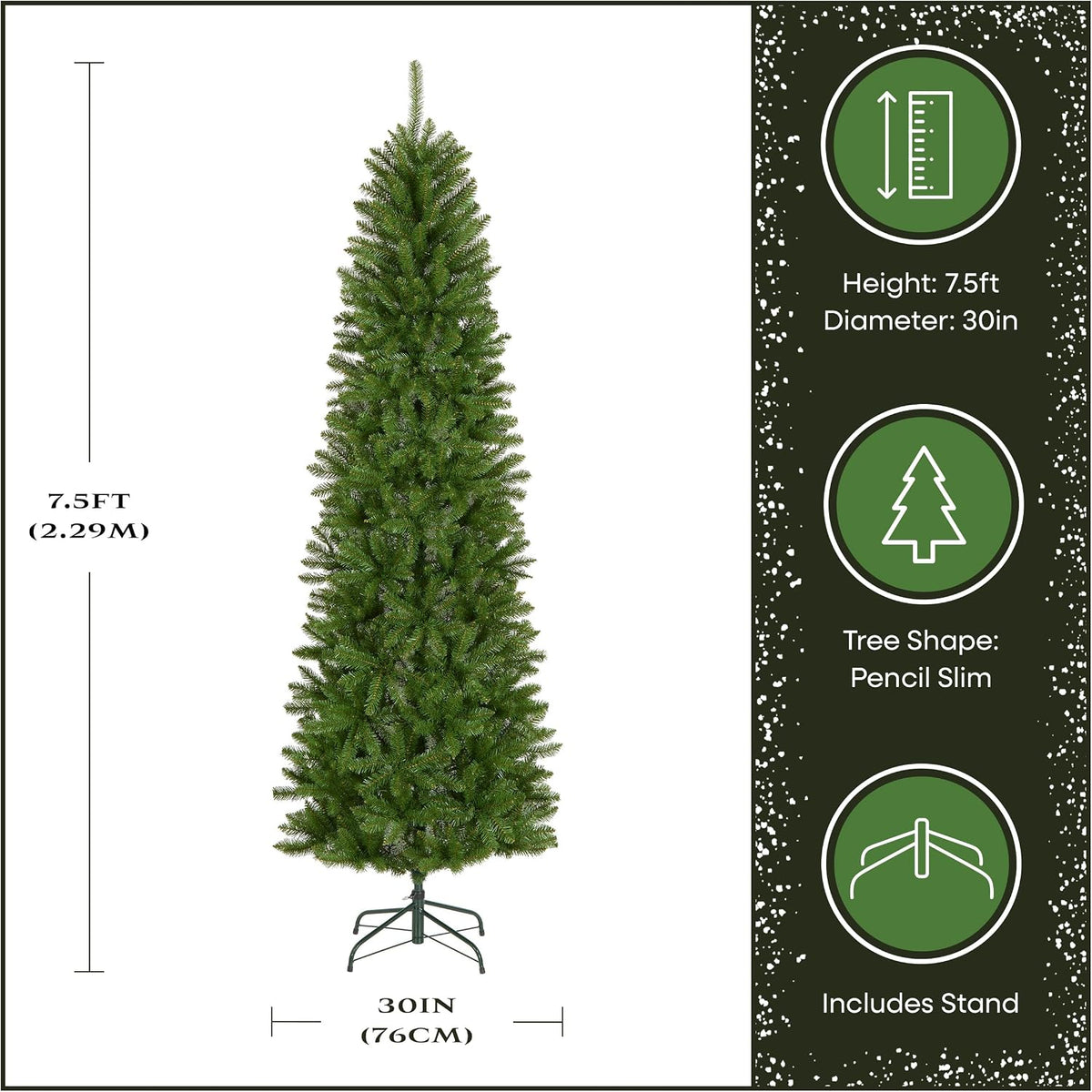 National Tree Company 7.5ft Unlit Kingswood Fir Slim Christmas Tree