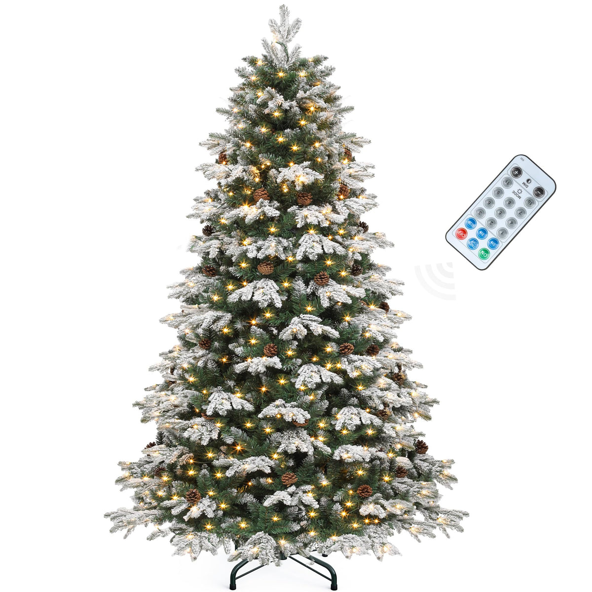 YITAHOME 6.5ft Prelit Aspen Fir Crystal-Decorated Christmas Tree w/Remote