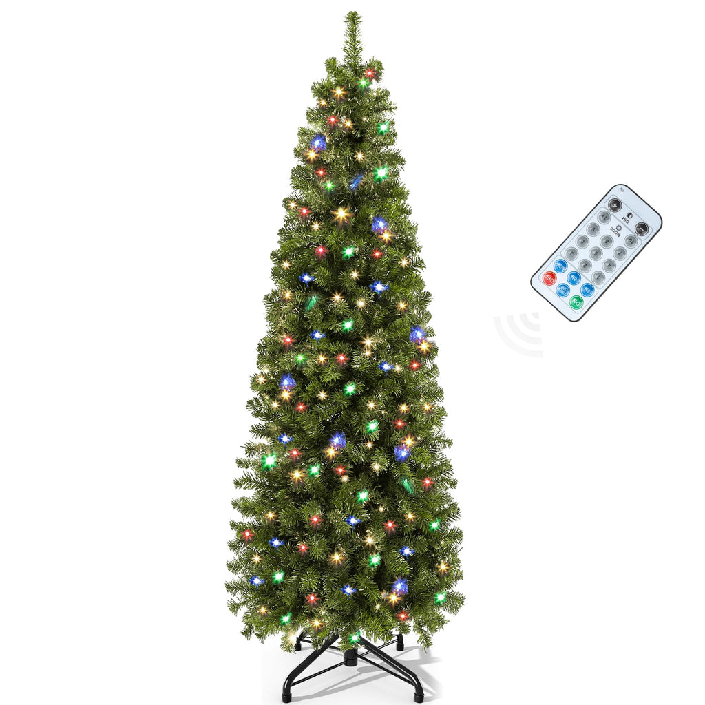 YITAHOME 6FT Prelit Green Fraser Fir Pencil Christmas Tree with Remote