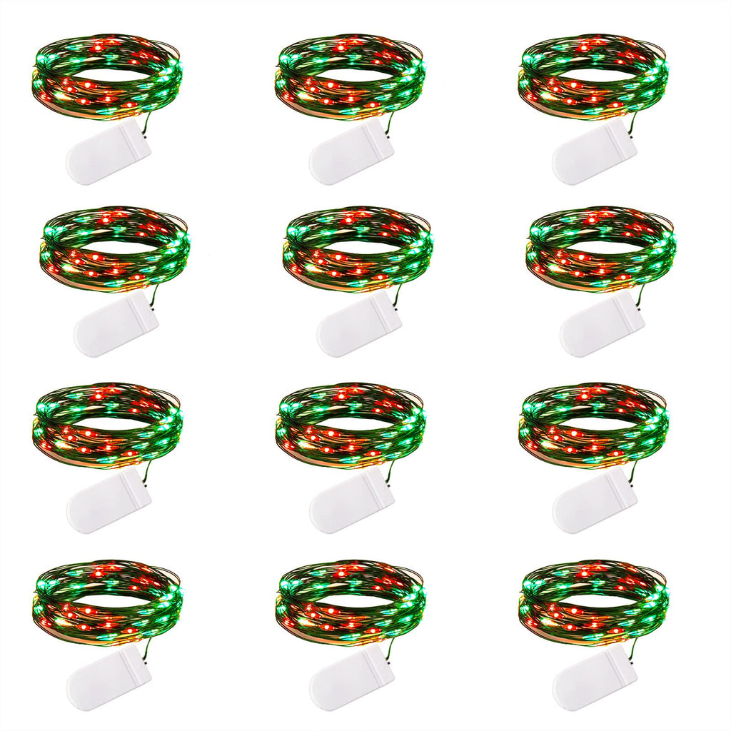 Brightown 12 Pack 7ft Battery Operated LED Fairy Lights for Xmas Decoration