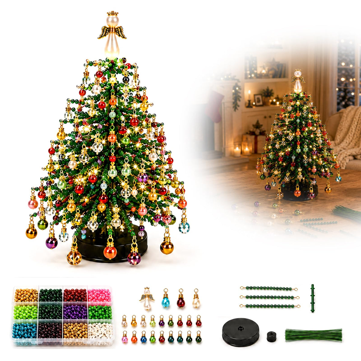 DIY Beaded Christmas Tree Kit for Adults (All Styles - 5Pcs)