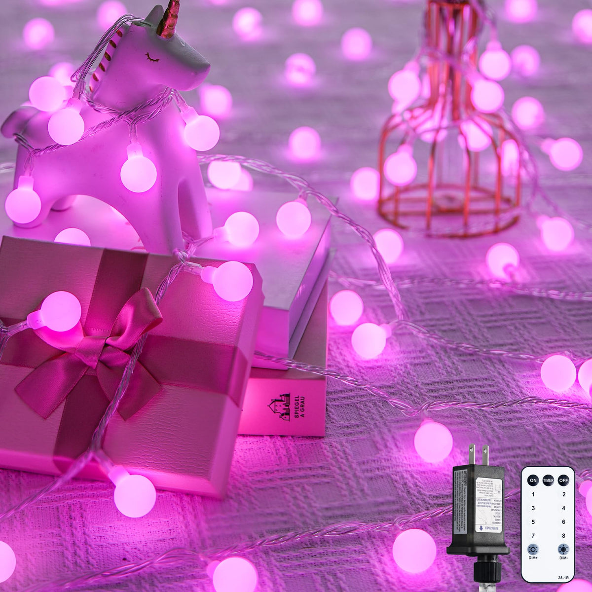 JMEXSUSS 100 LED Globe String Lights Indoor Bedroom, 33ft Fairy Lights