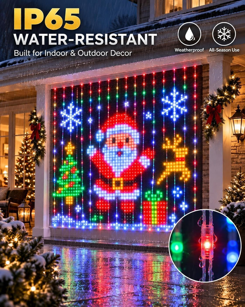 Smart Curtain Lights with APP Control, Music Sync, DIY Window Hanging Decor