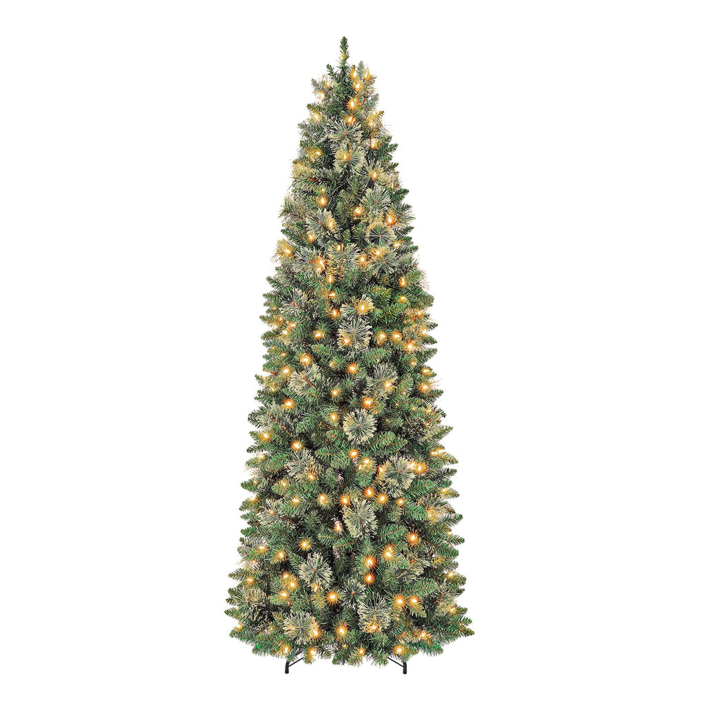 Hykolity 7.5 ft Slim Prelit Christmas Tree with Pine Needle