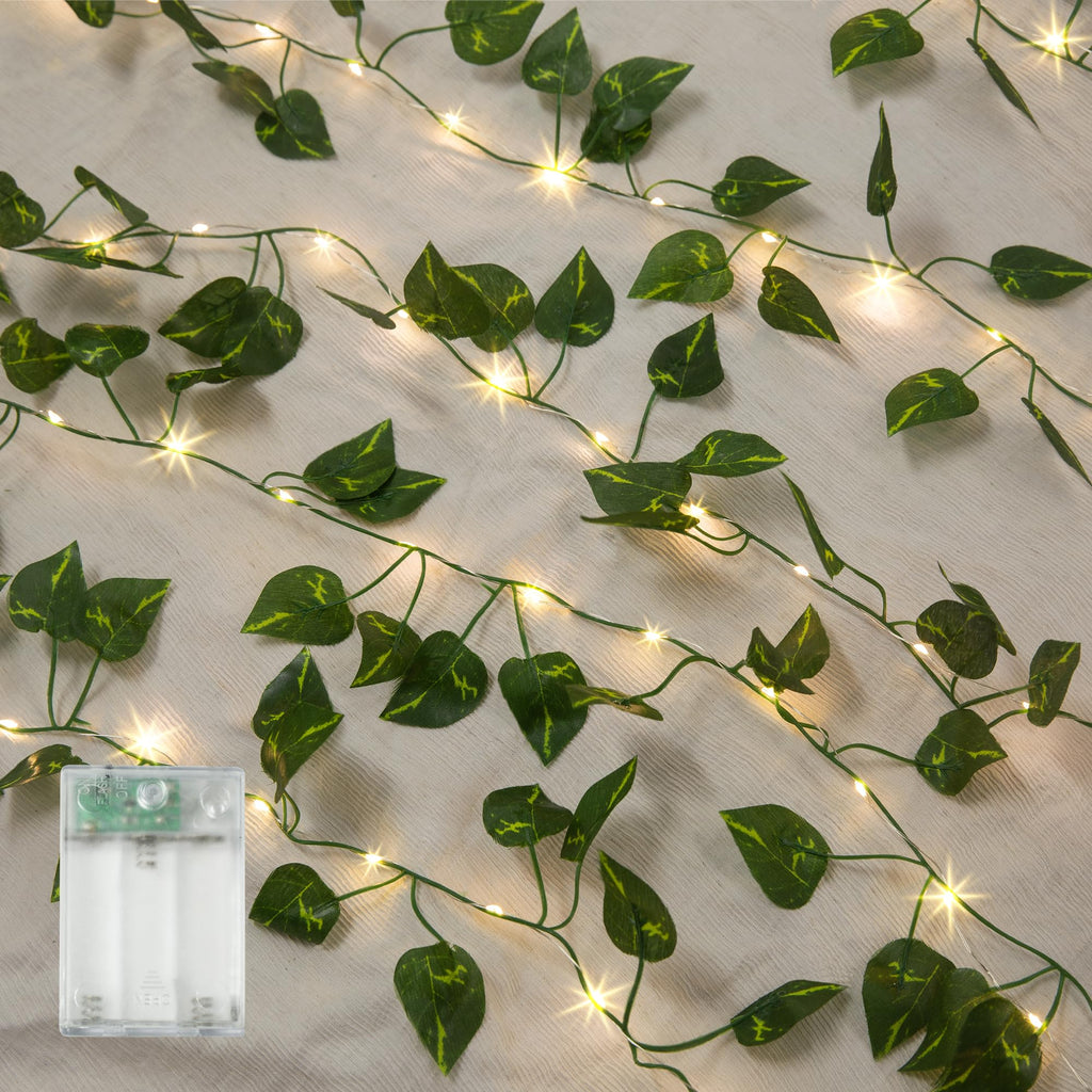 Maple Leaf String Lights, 2 Pack Battery Operated Fall Garland
