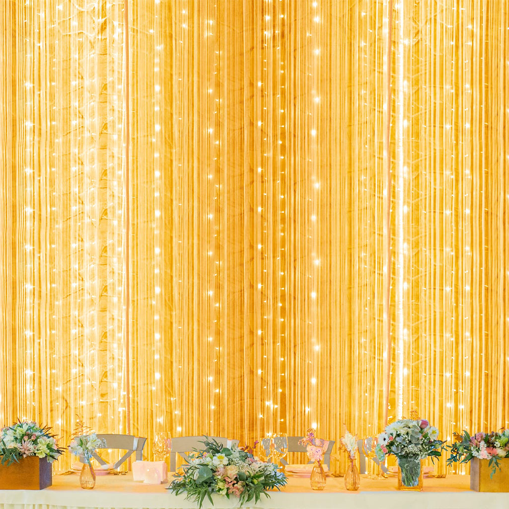 Twinkle Star 300 LED Curtain String Lights, Warm White