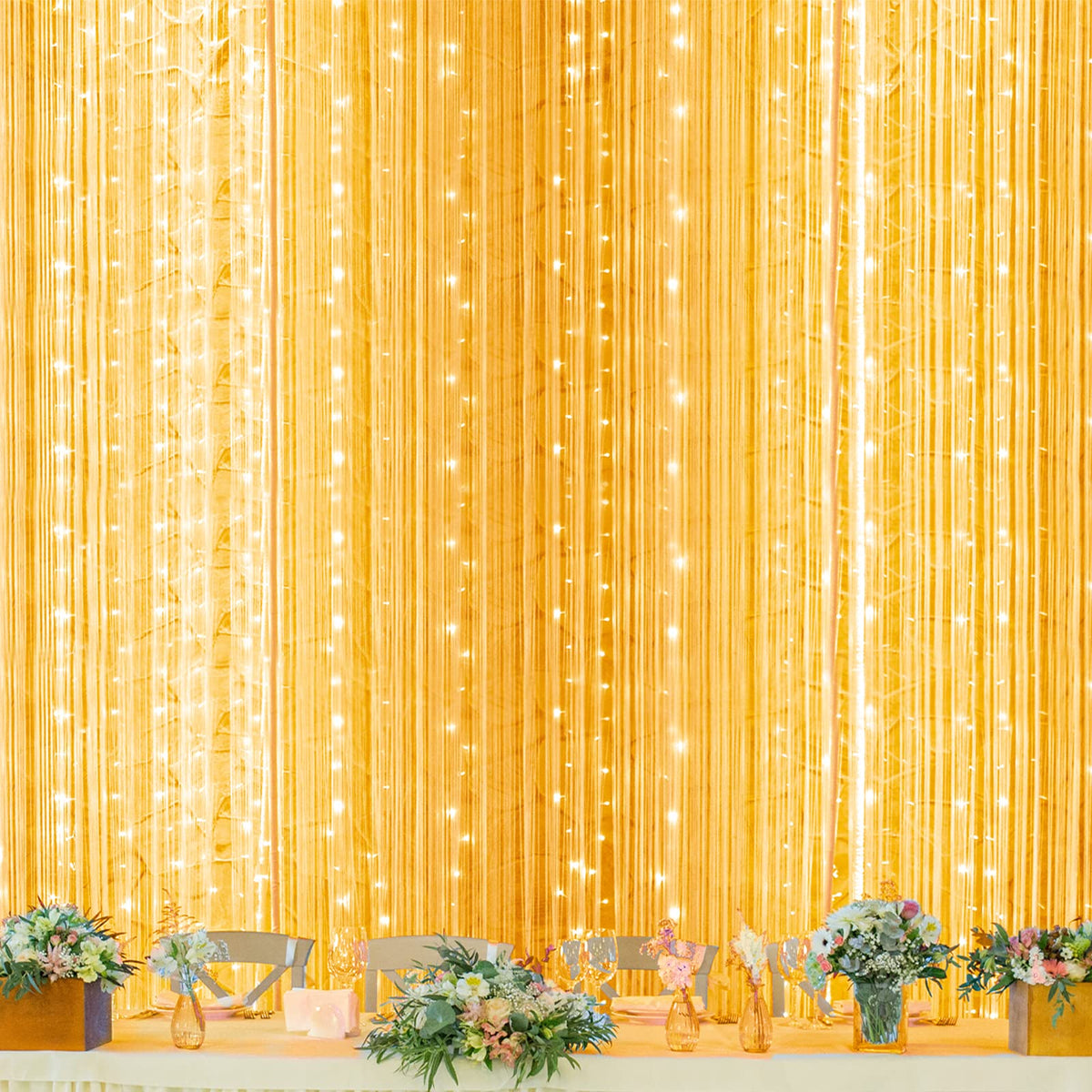 Twinkle Star 300 LED Curtain String Lights, Warm White