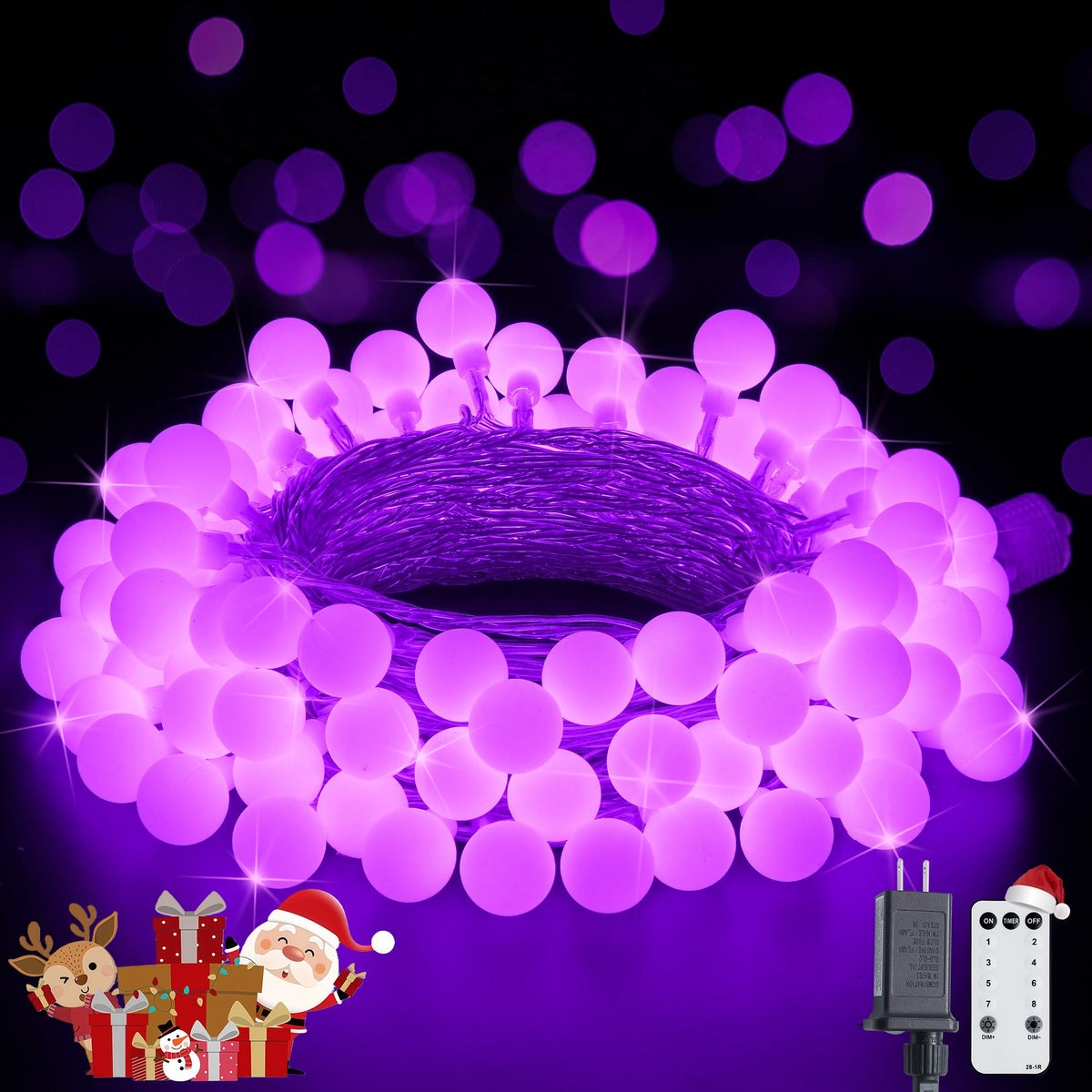 JMEXSUSS 100 LED Globe String Lights Indoor Bedroom, 33ft Fairy Lights