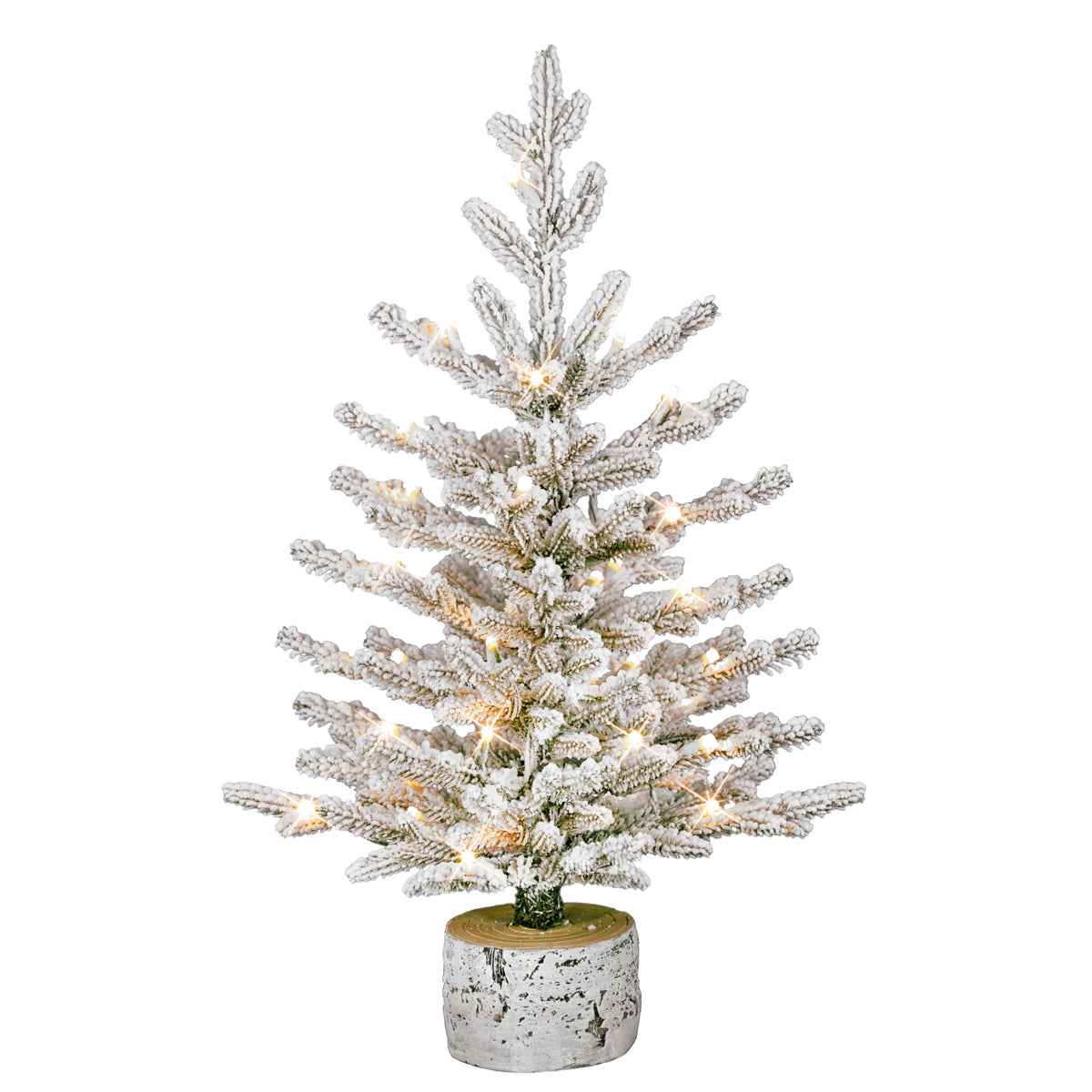 Puleo International 4.5ft Pre-Lit Potted Flocked Arctic Fir Christmas Tree