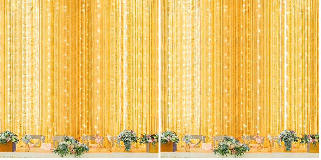 Twinkle Star 300 LED Curtain String Lights, Warm White