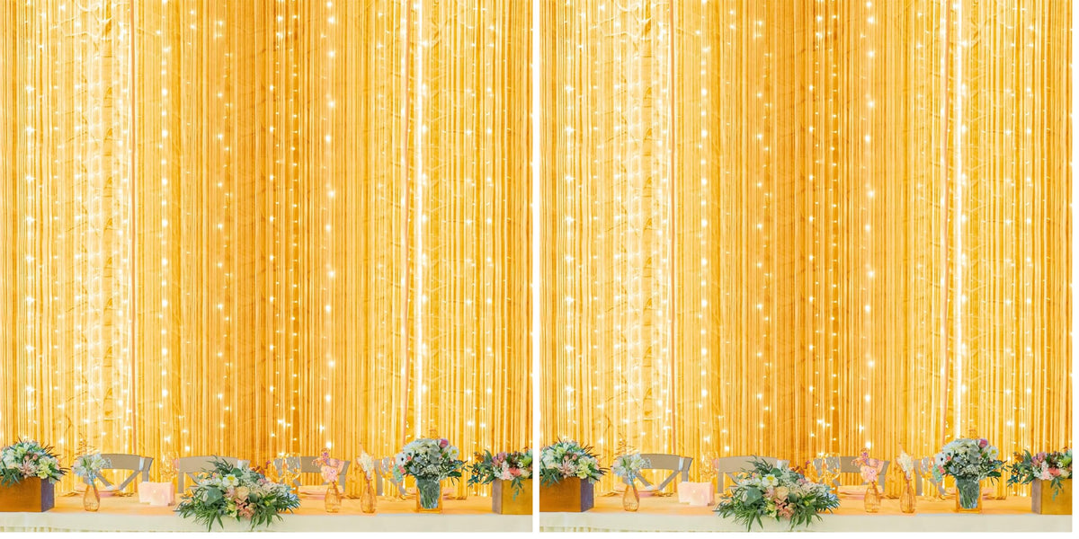 Twinkle Star 300 LED Curtain String Lights, Warm White