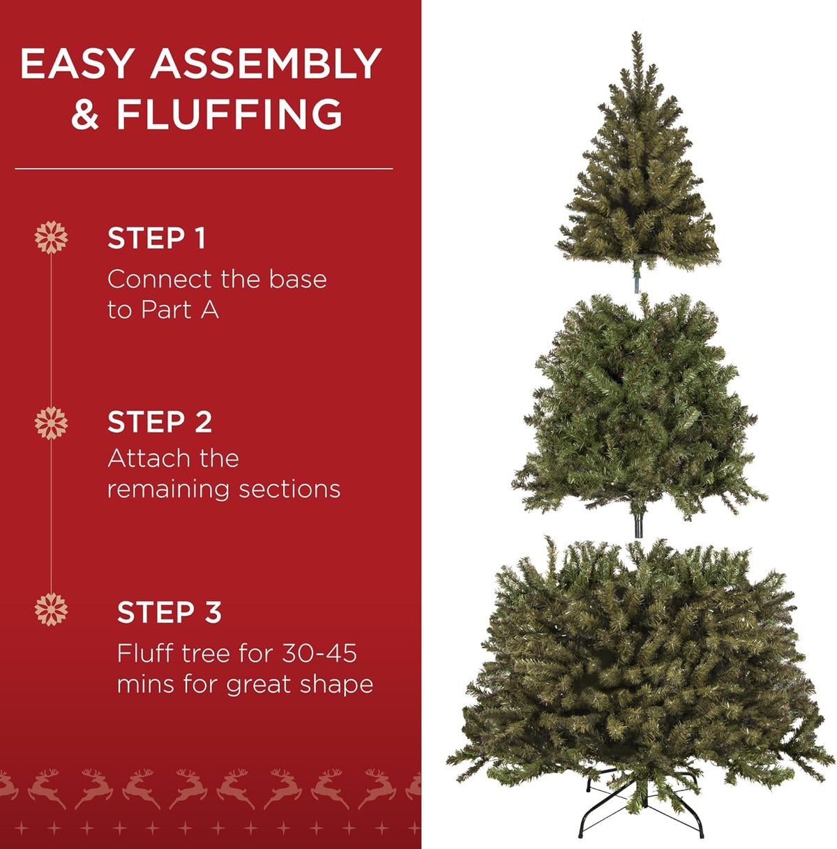 Best Choice Products Artificial Christmas Tree, 7.5ft Premium Unlit Realistic Spruce Holiday Décor w/Dense Branches, Easy Assembly, Metal Base