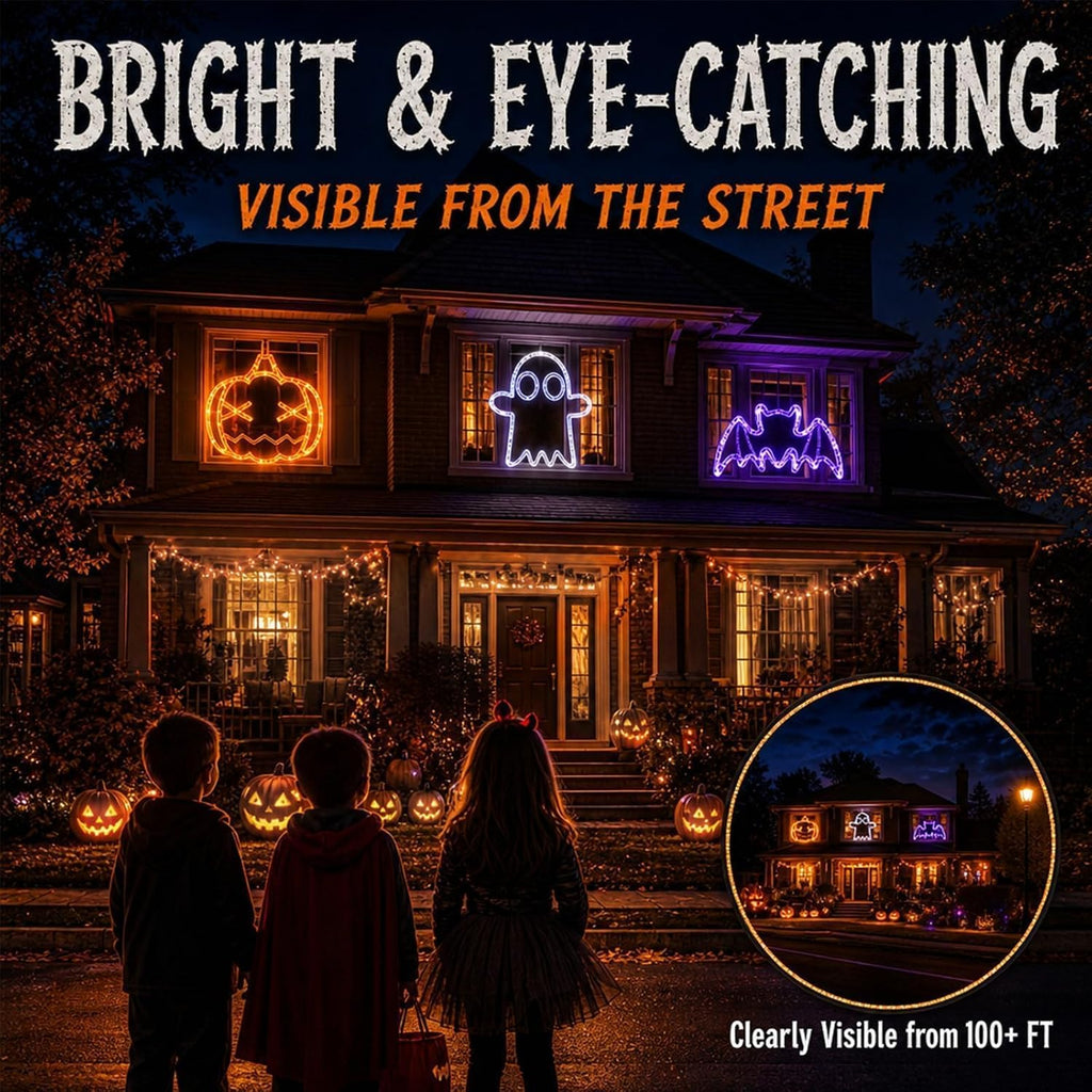 LOLStar Halloween Decorations, 2026 Upgrade Halloween Window Lights, 3 Pack