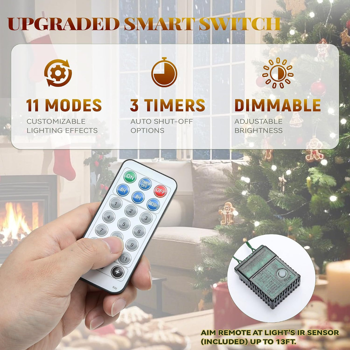YITAHOME 7.5ft Prelit Natural Layered Flocked Christmas Tree with Remote