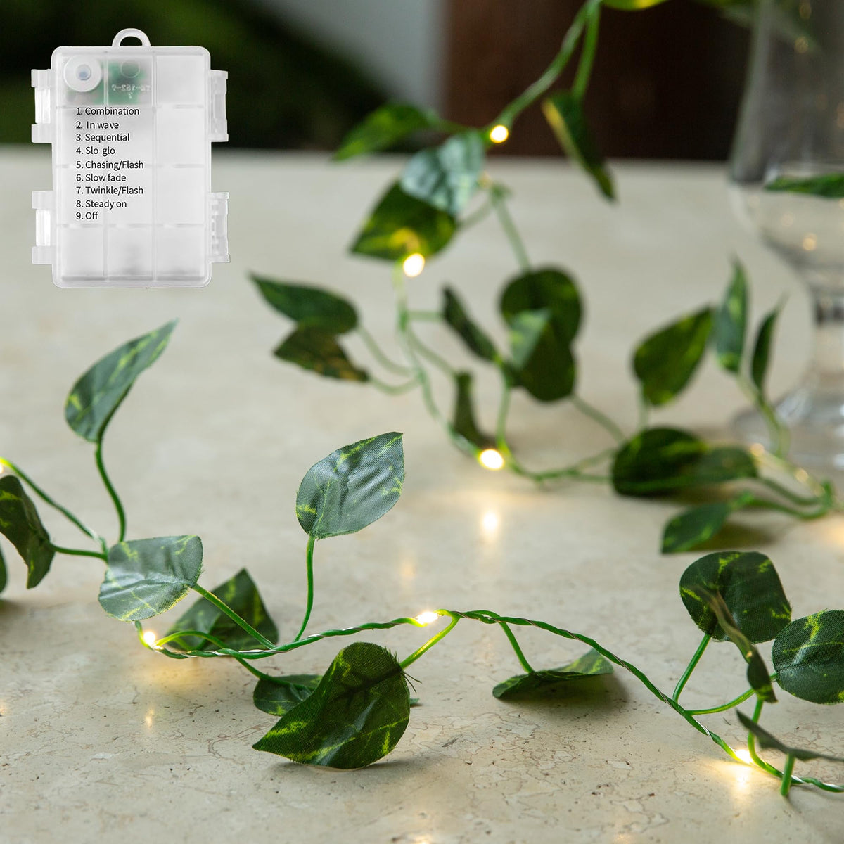 Maple Leaf String Lights, 2 Pack Battery Operated Fall Garland