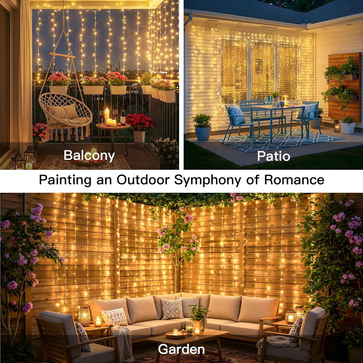 suddus 200 LED Curtain Lights Fairy Lights with Remote Bedroom 6.5x6.5ft