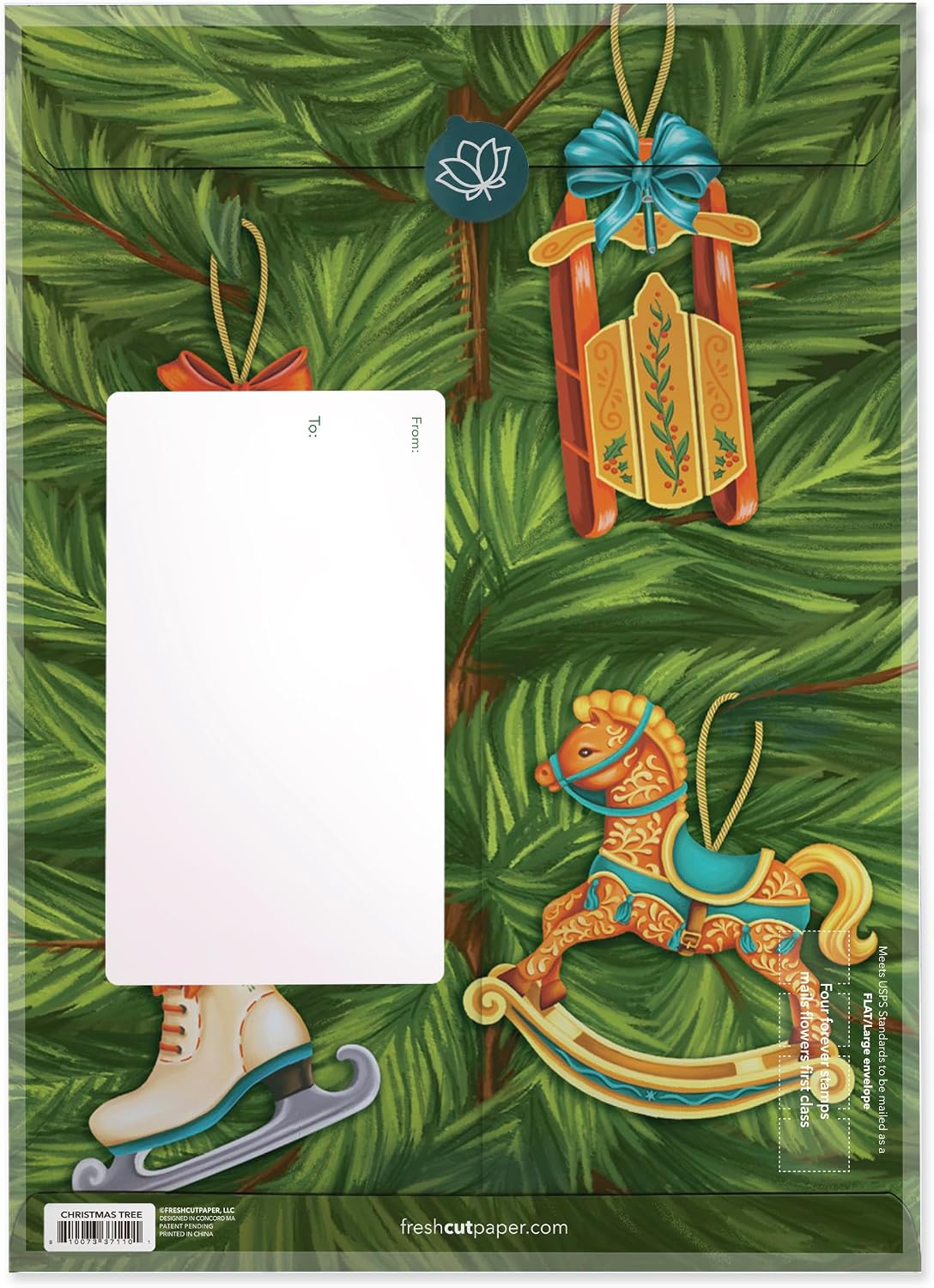 Freshcut Paper Pop Up Christmas Cards, Christmas Tree, 15 Inch Life Sized 3D Popup Greeting Card, Holiday Card, Thank You Gifts, Blank Notecard & Envelope