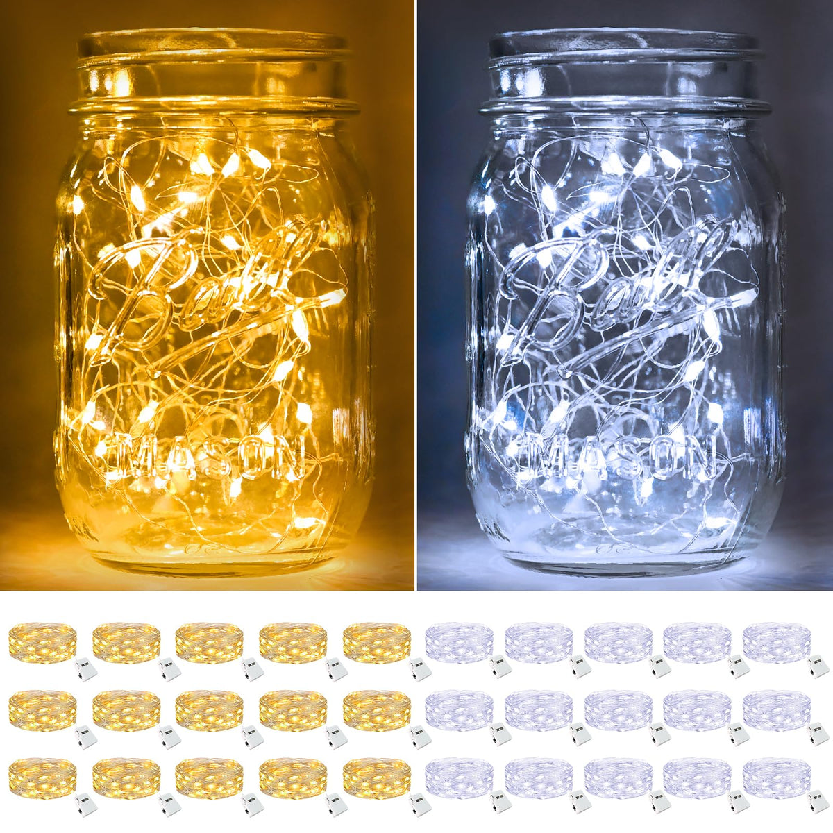 btfarm 30 Pack Fairy Lights Battery Operated Twinkle Lights with 3 Modes