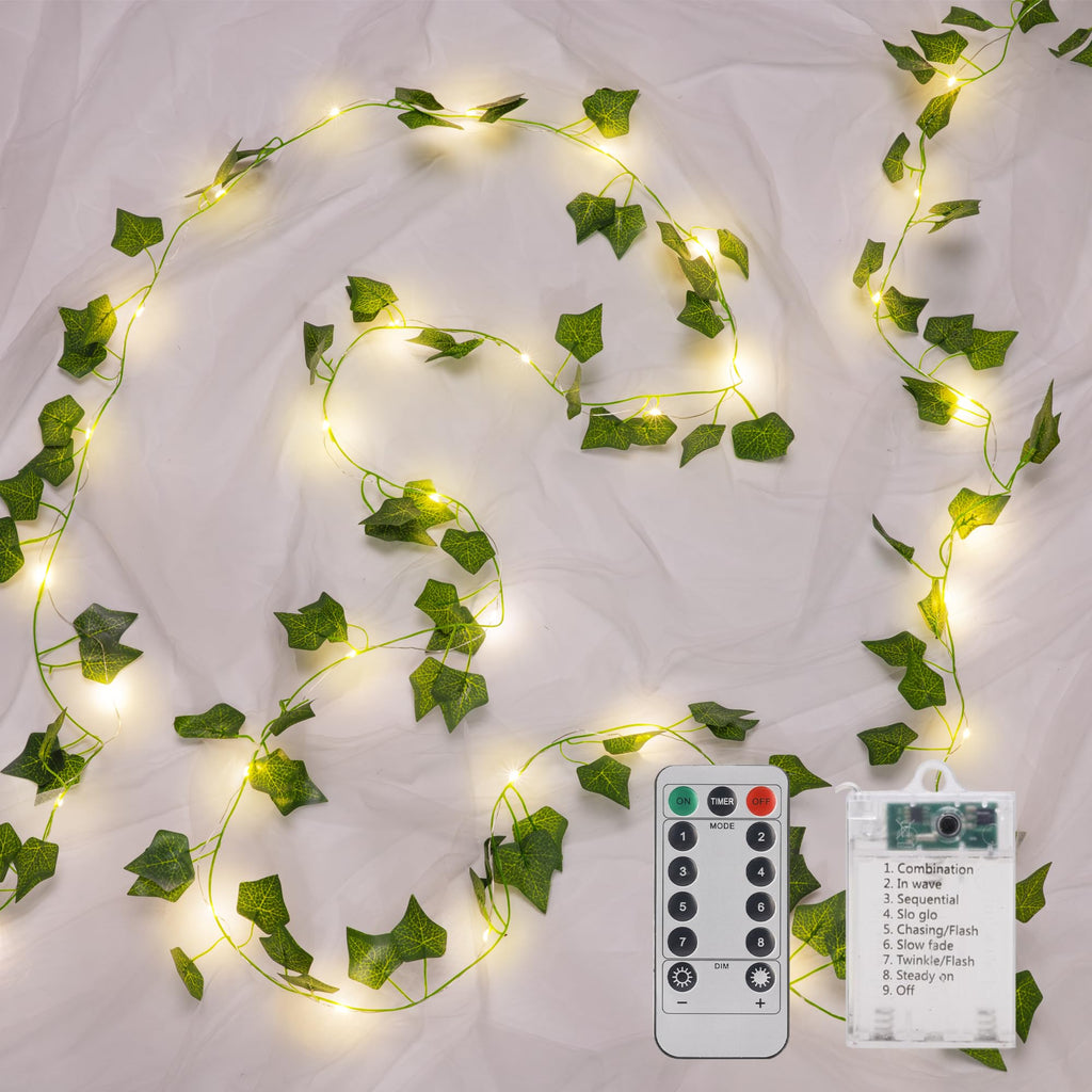 Fall Garland with Lights, Autumn Maple Leaf Lights, Fall Decor 14.7FT 40LED