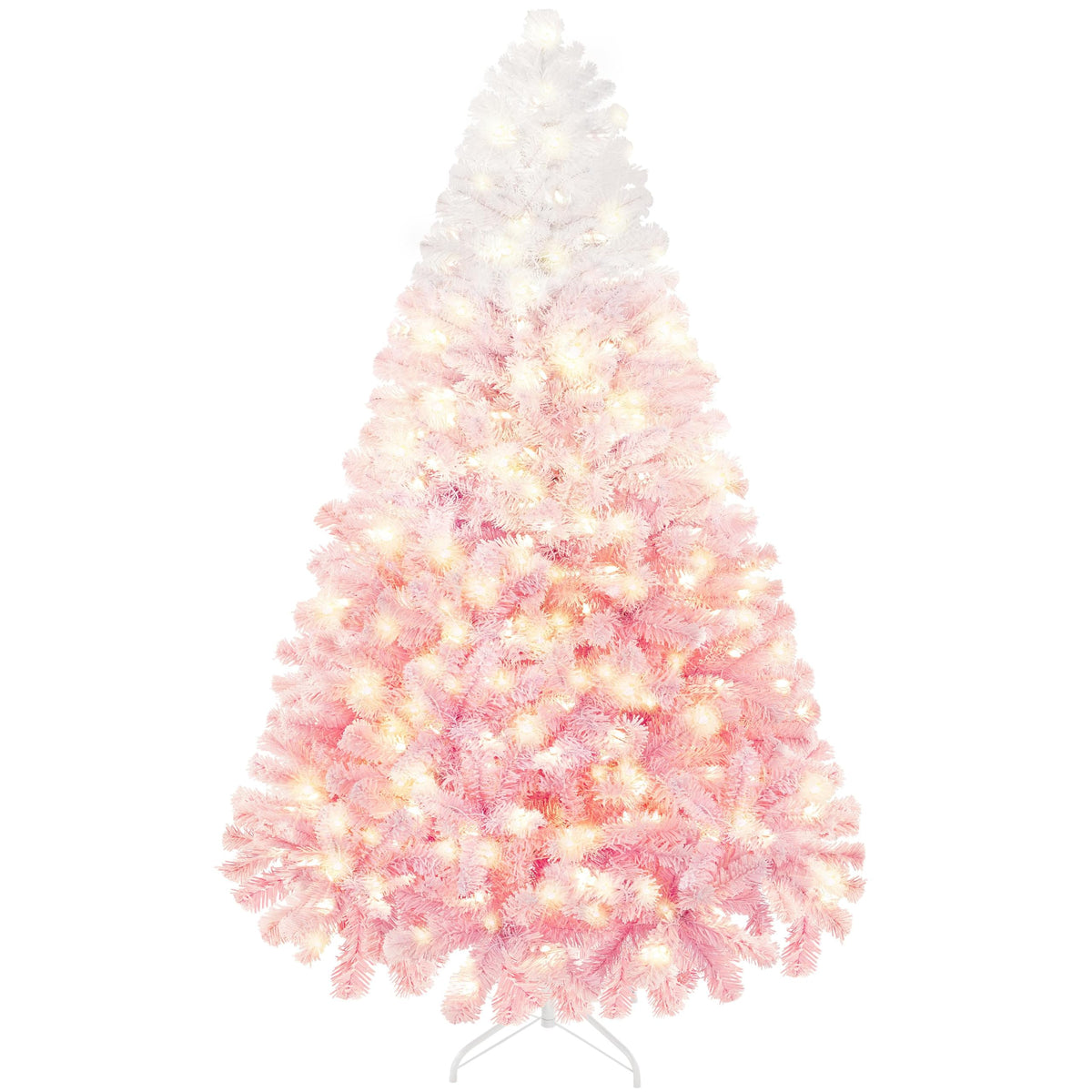 Yaheetech 6ft Pre-Lit Snow Flocked Artificial Christmas Tree, 250 Lights