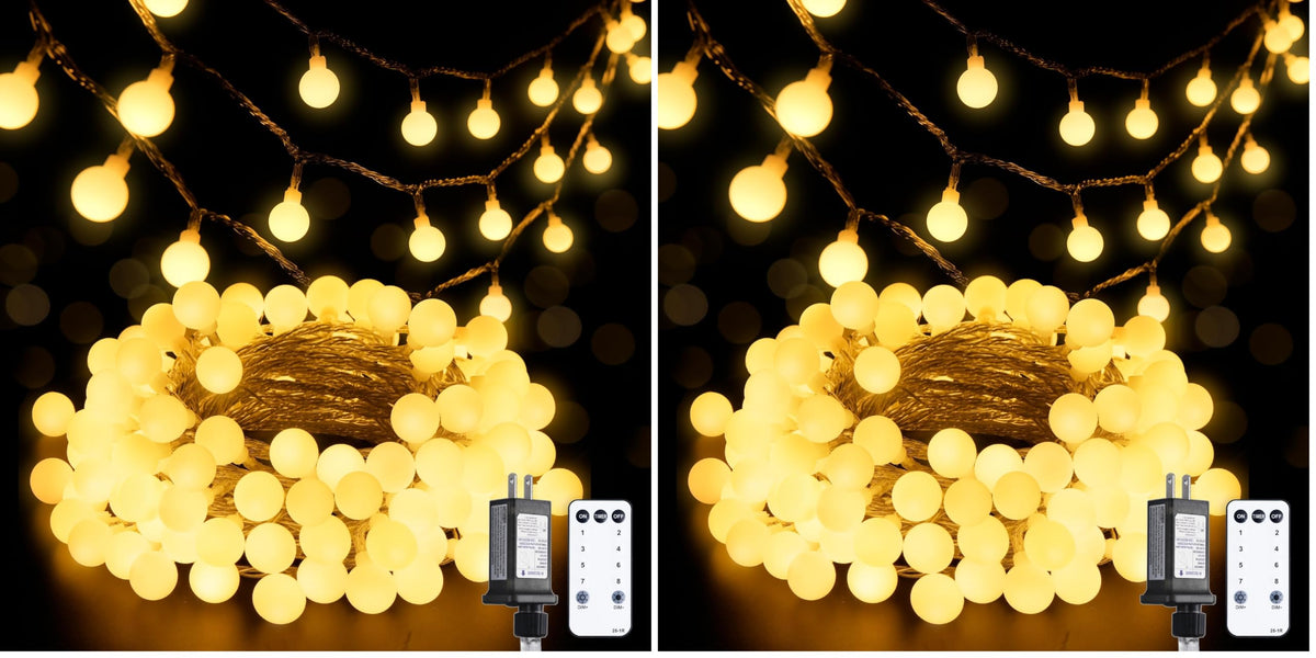 JMEXSUSS 100 LED Globe String Lights Indoor Bedroom, 33ft Fairy Lights