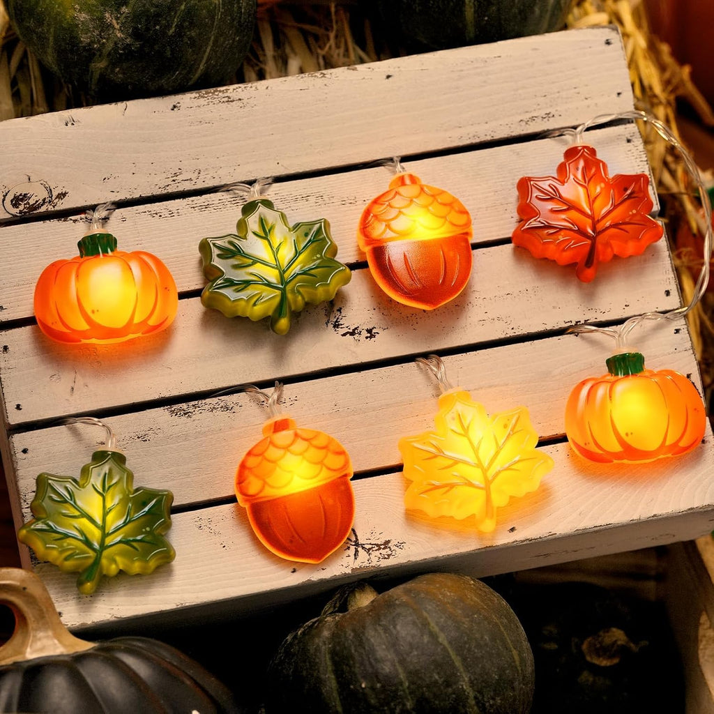 LOLStar Fall Decor, Fall String Lights, 9.8FT 20LED Thanksgiving Lights